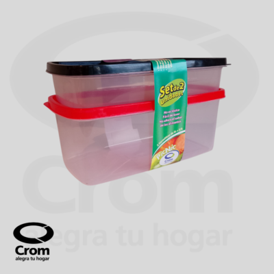 Set x 2 Hermético Bari 3,5L + 2L chato