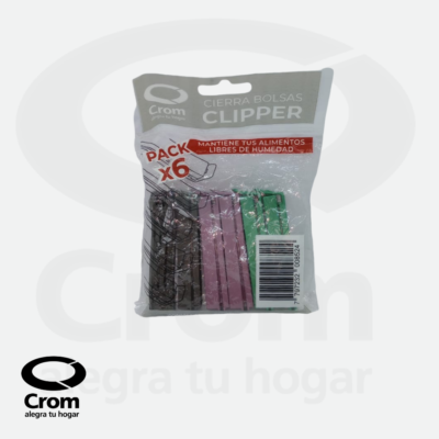 Set x 6 cierra bolsas clipper  – cierra bolsas plástico resistente