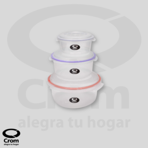 Set Herméticos New Clipper Cilíndricos 500 ml + 1,3 L + 2 L