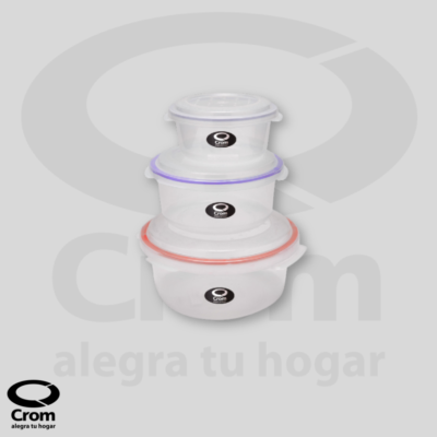 Set Herméticos New Clipper Cilíndricos 500 ml + 1,3 L + 2 L